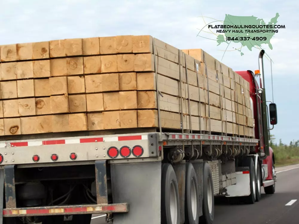 MOVING BUILDING MATERIALS ON A FLATBED TRAILER