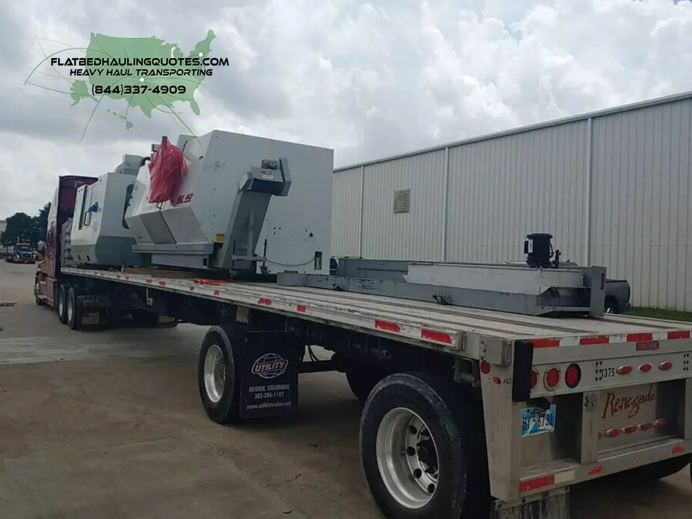 MOVING A CNC MACHINE ON A FLATBED TRAILER