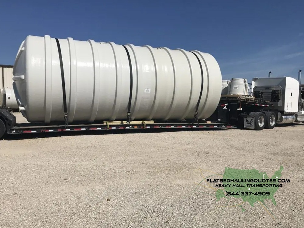 MOVING PVC TANKS ON A FLATBED TRAILER