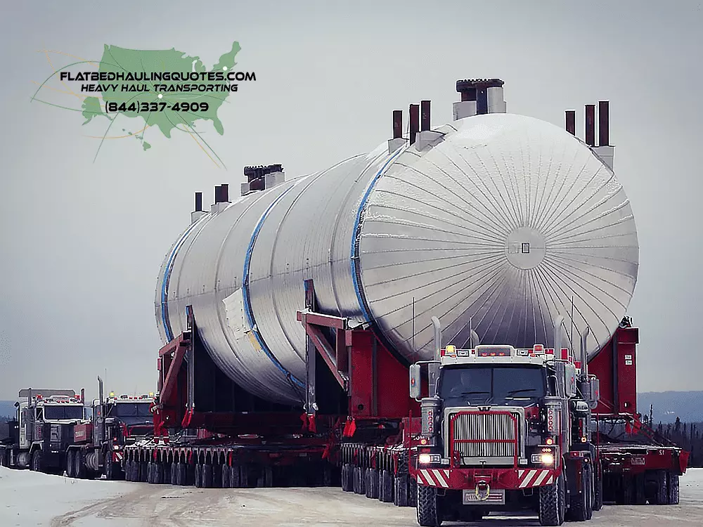 MOVING REFINERY EQUIPMENT ON A FLATBED TRAILER