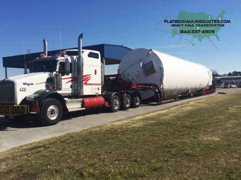 MOVING AN SILOS ON A FLATBED TRAILER