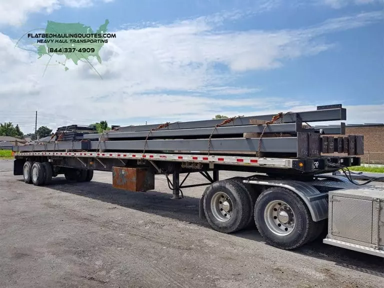 MOVING STEEL ON A FLATBED TRAILER