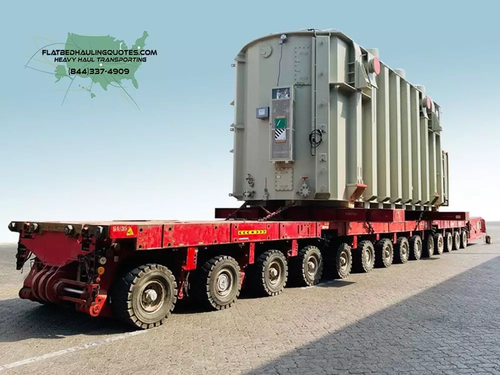 TRANSPORT A TRANSFORMER ON A FLATBED TRAILER