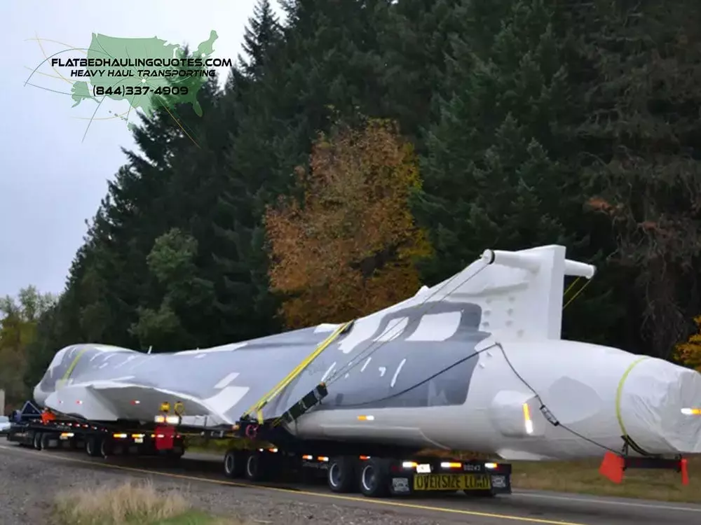 Moving aircraft on a flatbed trailer