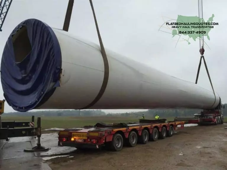 MOVING TURBINES ON A FLATBED TRAILER