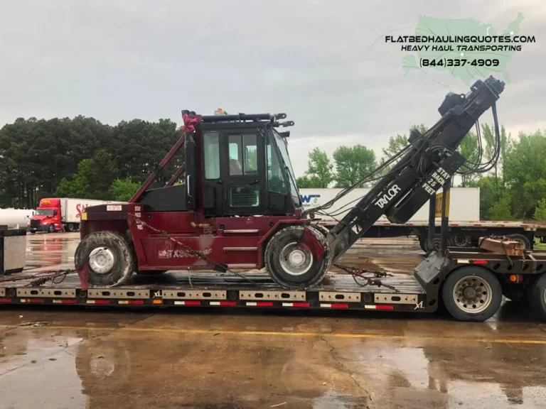 MOVING FORKLIFTS ON A FLATBED TRAILER