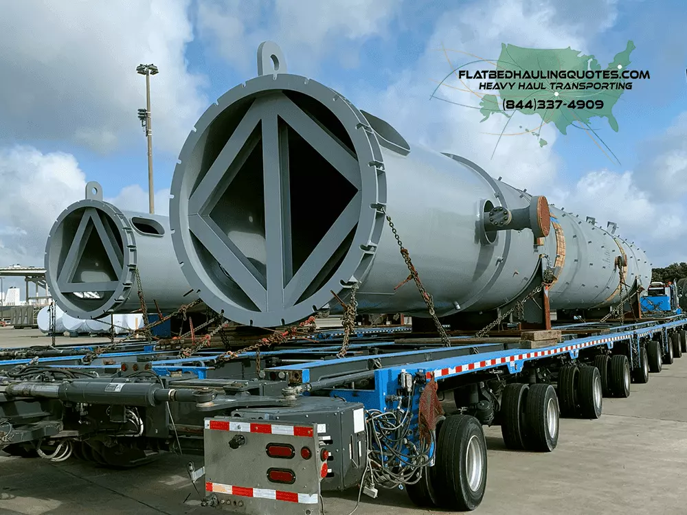 MOVING PIPELINE CONSTRUCTION EQUIPMENT ON A FLATBED TRAILER